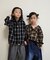 【KIDS】【ジュニアサイズあり】裾断ち切り微起毛チェックフードシャツ