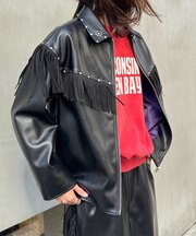 【SOUNDS GOOOOD】フリンジレザーライダースJKT
