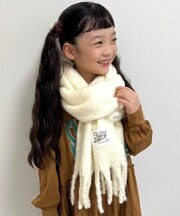 【KIDS】静電気防止洗える太フリンジマフラー