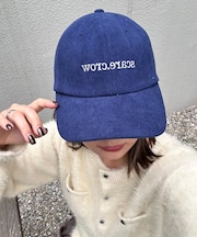 コーデュロイ刺繍キャップ