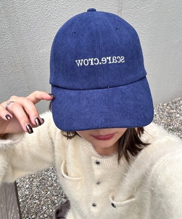 コーデュロイ刺繍キャップ