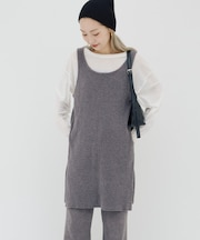 【PON企画】スタイルアップ前後2wayモールニットキャミチュニック