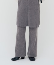 【PON企画】スタイルアップモールニットフレアパンツ