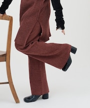 【PON企画】スタイルアップモールニットフレアパンツ