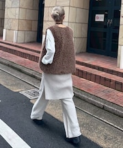 【PON企画】スタイルアップモールニットフレアパンツ