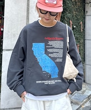 【ユニセックス】マップ柄スウェットプルオーバー