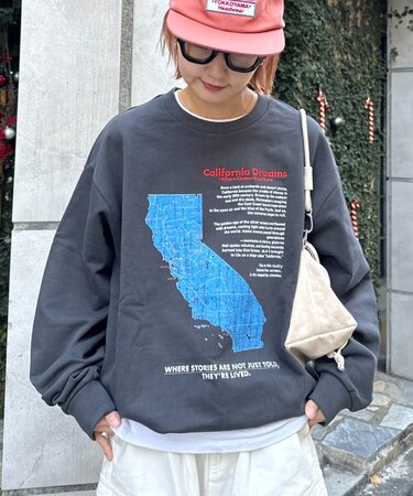 【ユニセックス】マップ柄スウェットプルオーバー