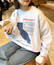 【ユニセックス】マップ柄スウェットプルオーバー