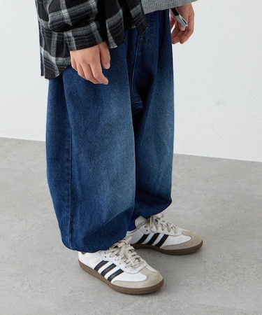 【KIDS】【ジュニアサイズあり】ゆるだぼベルト付きイージーパンツ