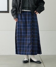 【GEVACO】チェックサイドベルトスカート