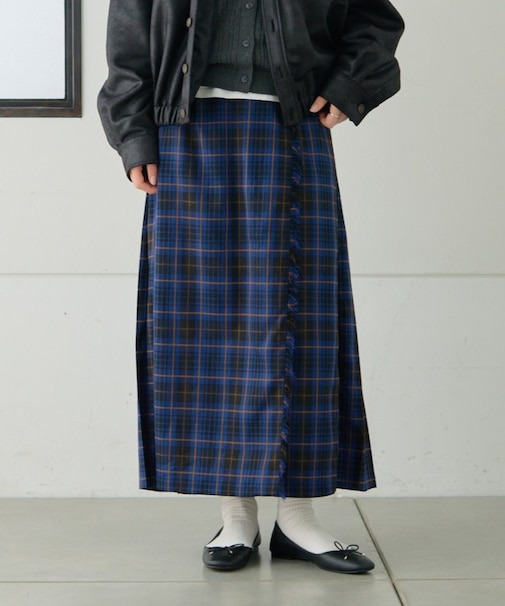 【GEVACO】チェックサイドベルトスカート
