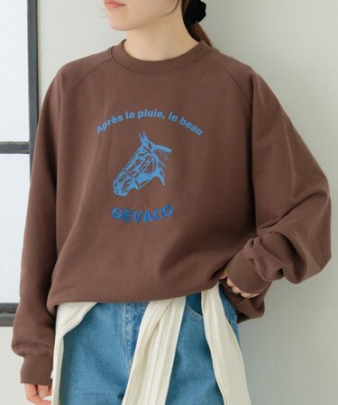 【GEVACO】裏毛刺繍プリントプルオーバー