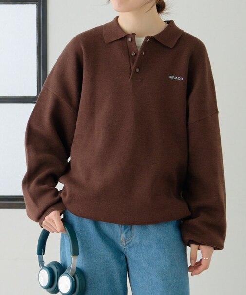 【GEVACO】ロングスリーブニットポロ