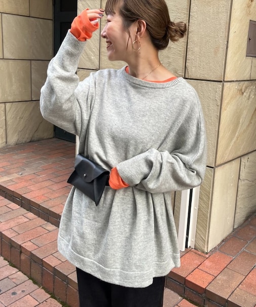 【てら企画】ウール混オーバニットチュニック