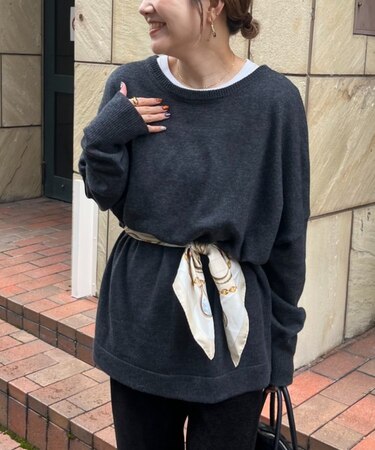 【てら企画】ウール混オーバニットチュニック