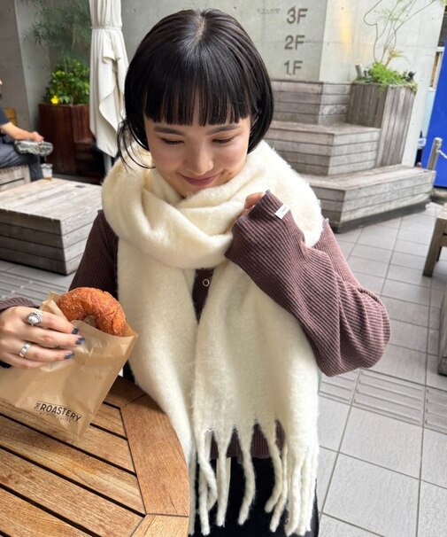 【洗える静電気防止】太フリンジマフラー