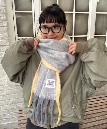 【洗える静電気防止】太フリンジマフラー