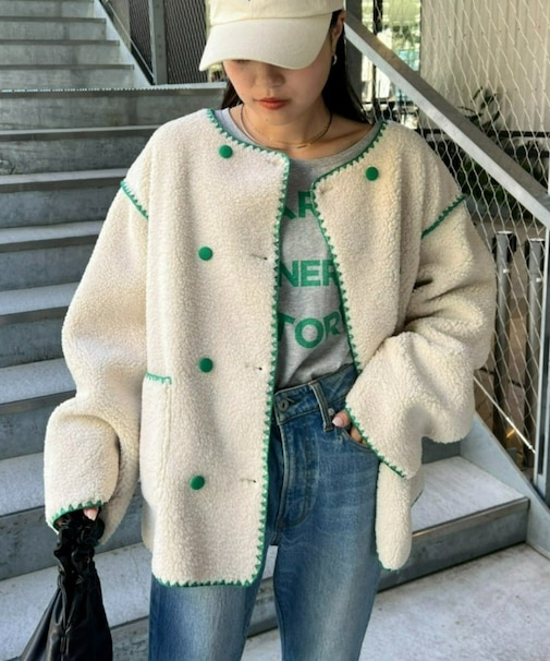 【HELLO.SANFRANCISCO】ハマグリステッチボアジャケット