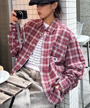 【PATTIPATTI】ビックシルエットブランケットネルチェックシャツ