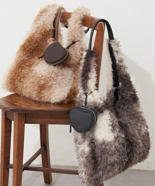 ポーチチャーム付きミックスボアBAG