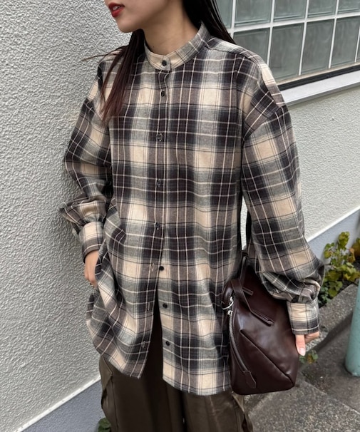 ウエストマークチェックオーバーシャツ