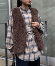 ウエストマークチェックオーバーシャツ