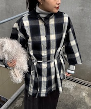 ウエストマークチェックオーバーシャツ