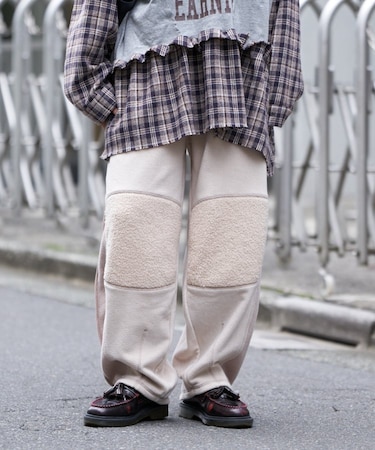 【etsinta/エシンタ】リメイクフリースカーブパンツ