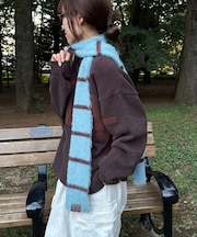 シャギーボーダーマフラー