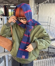 シャギーボーダーマフラー