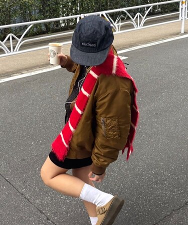 シャギーボーダーマフラー