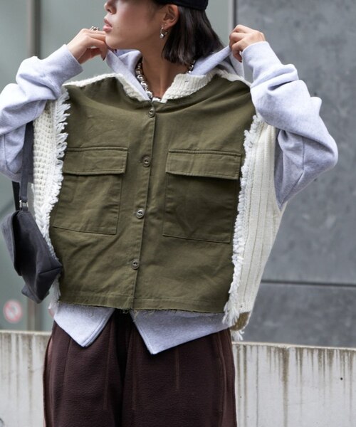 ALT MADE ミリタリー再構築ベスト リメイク ALT MADE ミリタリー再構築ベスト リメイク イタリア軍【UTILITY WORK