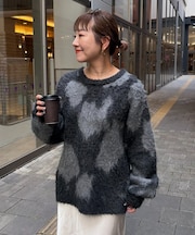 【主役級】ニュアンス柄シャギーニット