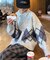【UNISEX】アーガイル襟ネップニットカーディガン
