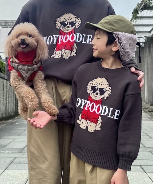 KIDS】【ジュニアサイズあり】犬ジャガードニット(OSORO)｜チャオ