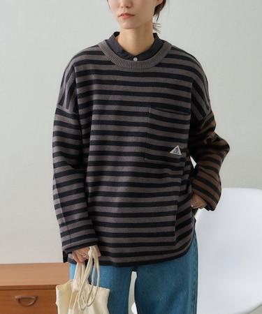 【ユニセックス】【GEVACO】ボーダーニットプルオーバー