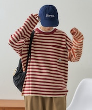 【ユニセックス】【GEVACO】ボーダーニットプルオーバー