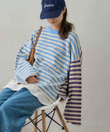 【GEVACO】ショートボーダーニットプルオーバー