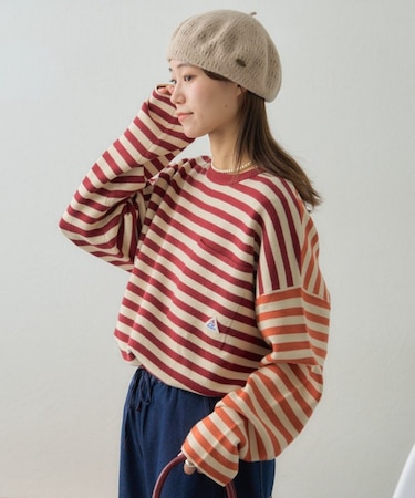 【GEVACO】ショートボーダーニットプルオーバー