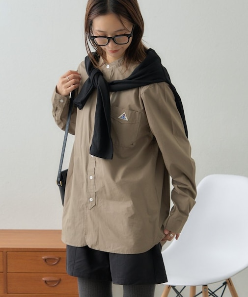 【GEVACO】起毛バンドカラーシャツ