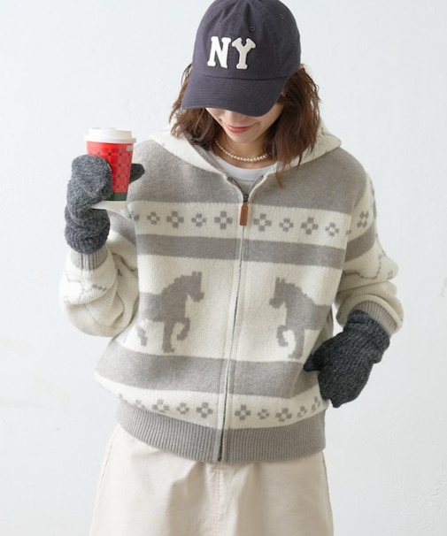 【GEVACO】カウチンフーディニットカーディガン