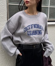 スウェットライクカレッジロゴニット