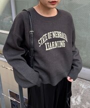 スウェットライクカレッジロゴニット