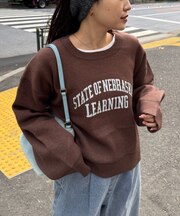 スウェットライクカレッジロゴニット