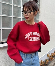 スウェットライクカレッジロゴニット