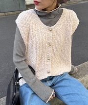 ポコポコ金ボタンニットベスト