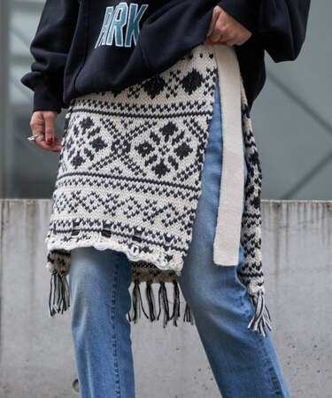 【etsinta/エシンタ】マルチウェイノルディックニット巻きスカート