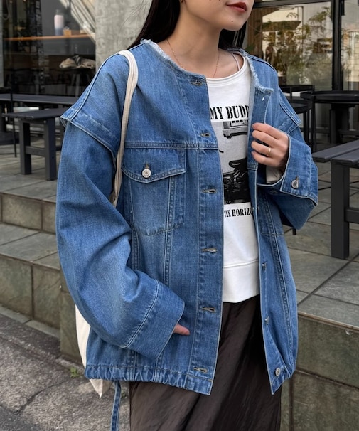 【アップデート/袖取り外し可能】柔らかデニムジャケット