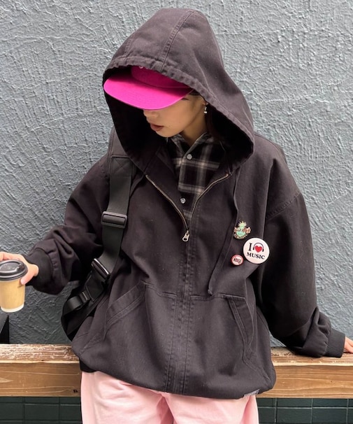 【UNISEX】アソート素材フードジャケット/デニムジャケット