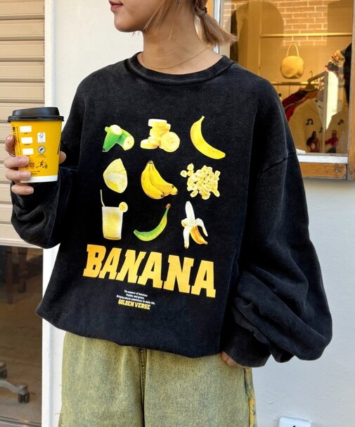 【SOUNDS GOOOOD】ベジタブルプリントパウダー加工スウェット